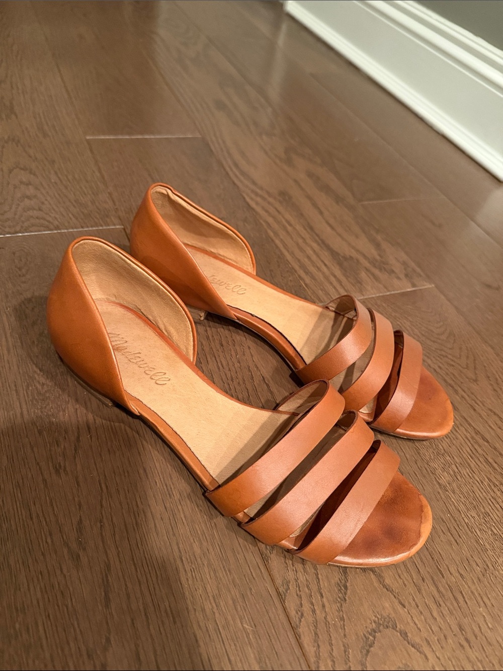 Madewell Cognac Brown Strappy D'Orsay Flats